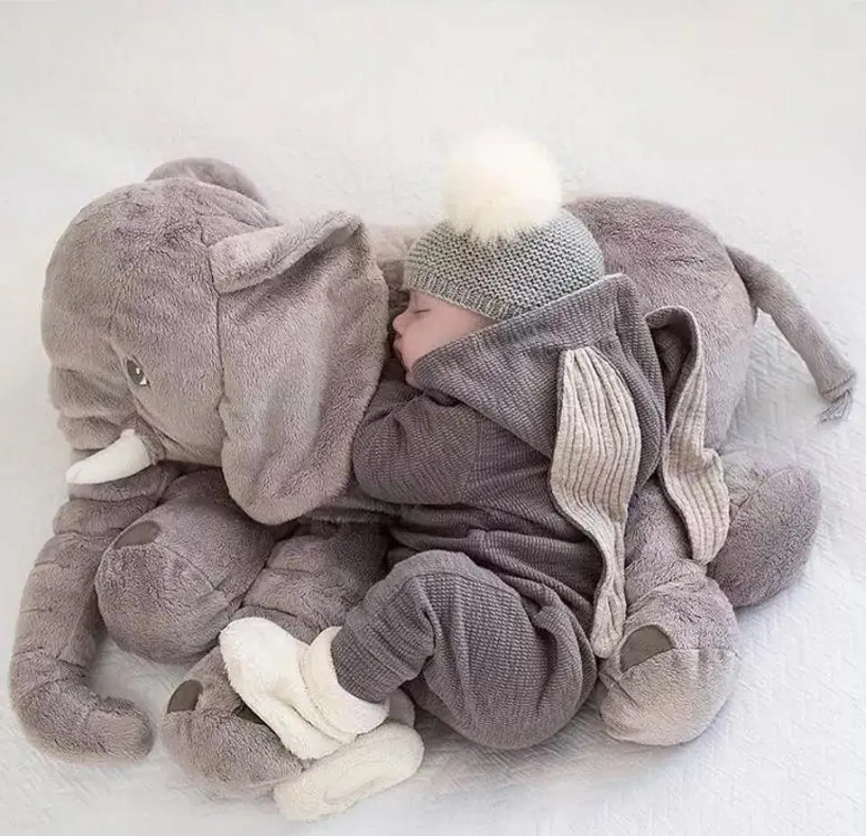 Mascot plush elephant gray