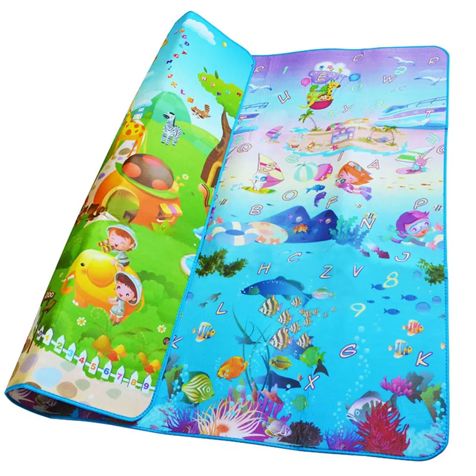 Educational double-sided foam mat sea world 190x170cm