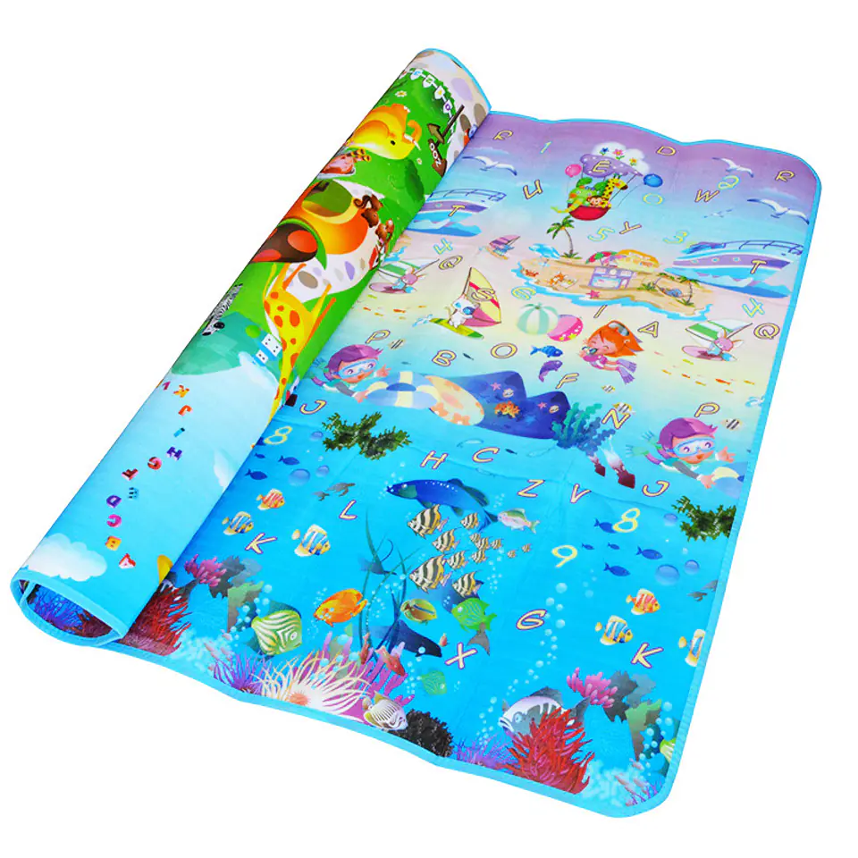 Educational double-sided foam mat sea world 190x170cm