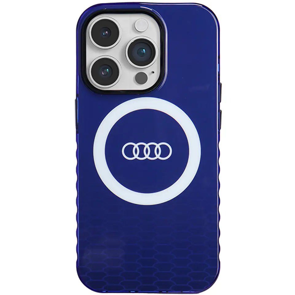 Audi IML Big Logo MagSafe Case iPhone 14 Pro Max 6.7" niebieski/navy blue hardcase AU-IMLMIP14PM-Q5/D2-BE