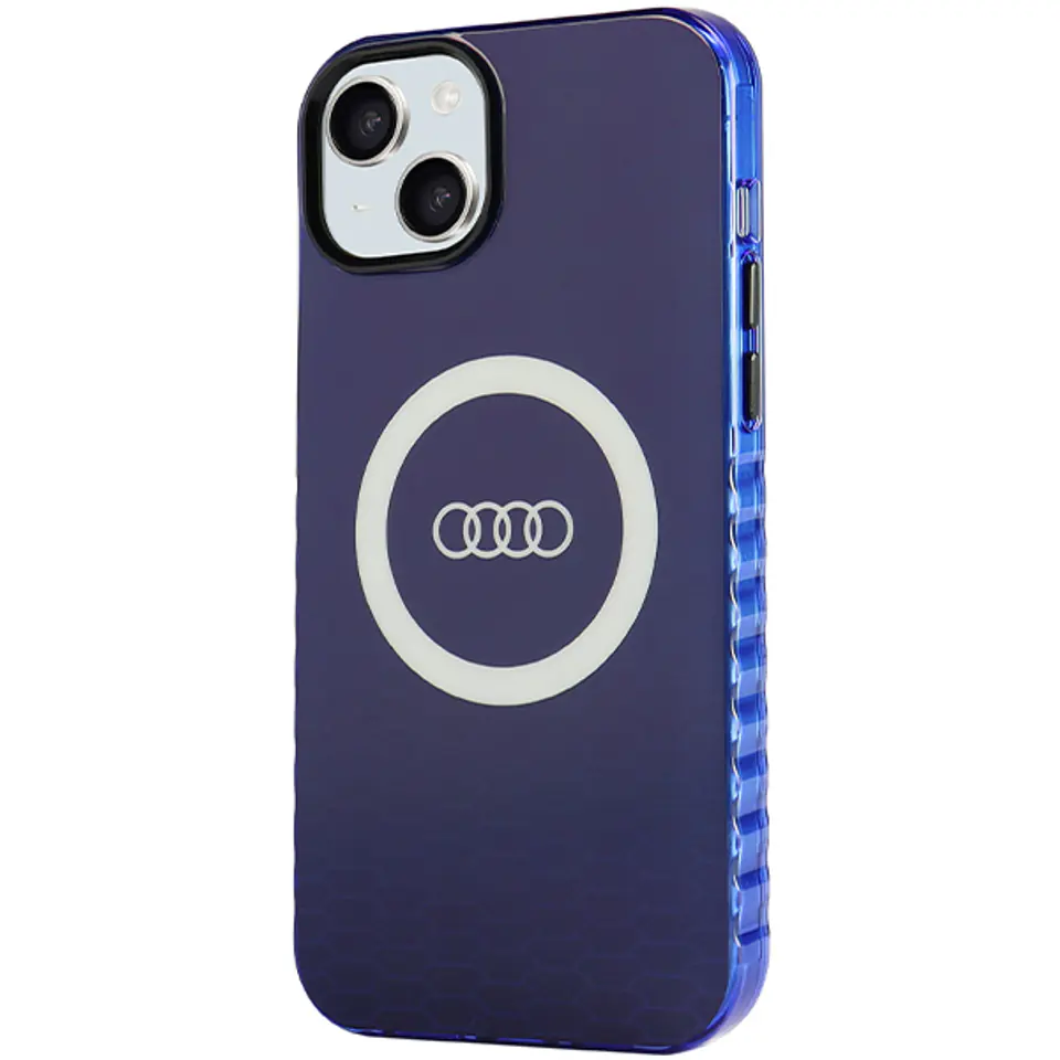 Audi IML Big Logo MagSafe Case iPhone 15 / 14 / 13 6.1" niebieski/navy blue hardcase AU-IMLMIP15-Q5/D2-BE
