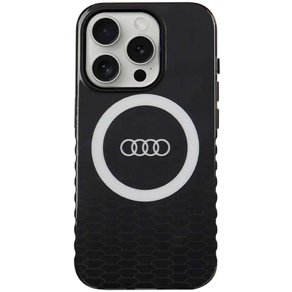 Audi IML Big Logo MagSafe Case iPhone 15 Pro Max 6.7" czarny/black hardcase AU-IMLMIP15PM-Q5/D2-BK