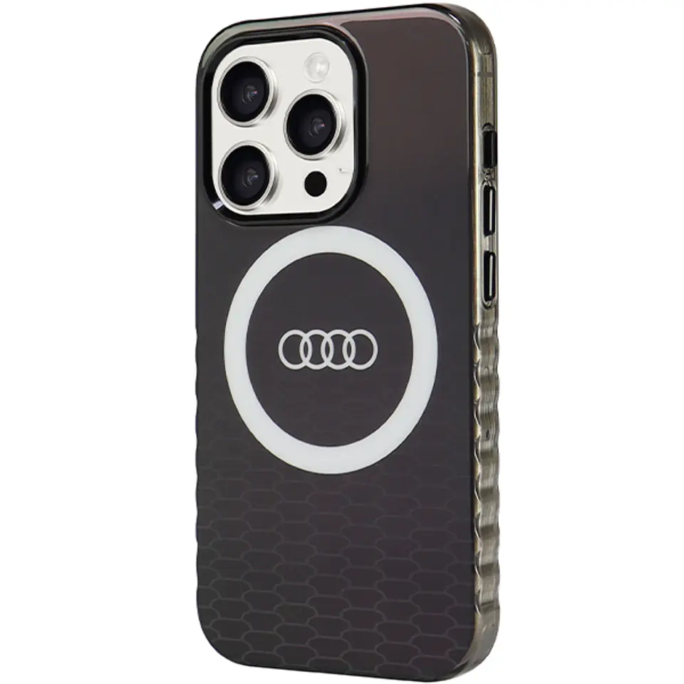 Audi IML Big Logo MagSafe Case iPhone 15 Pro 6.1" czarny/black hardcase AU-IMLMIP15P-Q5/D2-BK