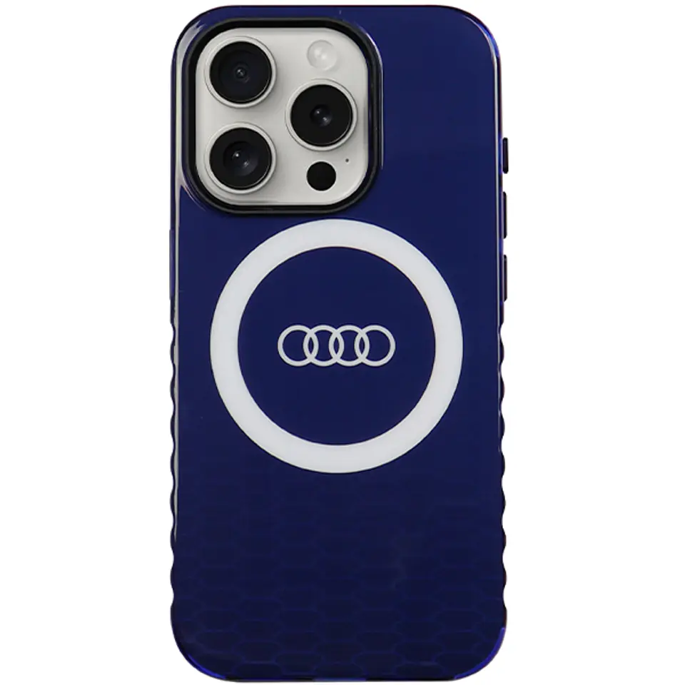 Audi IML Big Logo MagSafe Case iPhone 15 Pro Max 6.7" niebieski/navy blue hardcase AU-IMLMIP15PM-Q5/D2-BE