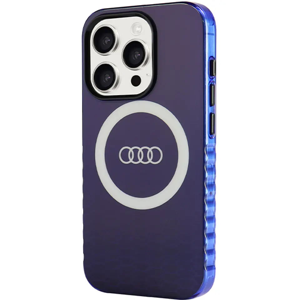 Audi IML Big Logo MagSafe Case iPhone 15 Pro Max 6.7" niebieski/navy blue hardcase AU-IMLMIP15PM-Q5/D2-BE