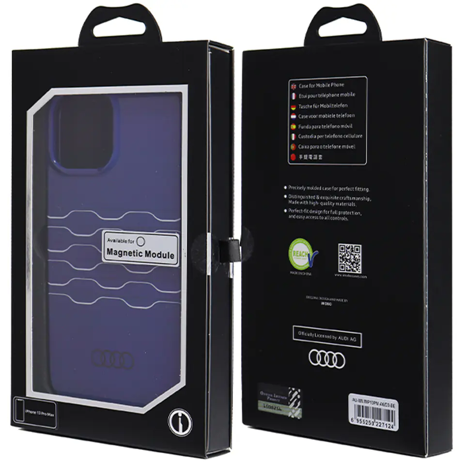 Audi IML MagSafe Case iPhone 13 Pro Max 6.7" niebieski/navy blue hardcase AU-IMLMIP13PM-A6/D3-BE