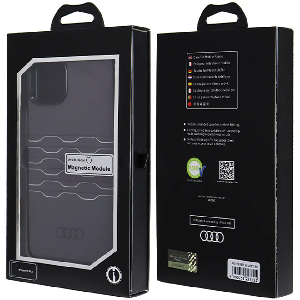 Audi IML MagSafe Case iPhone 15 Plus / 14 Plus 6.7" czarny/black hardcase AU-IMLMIP15M-A6/D3-BK