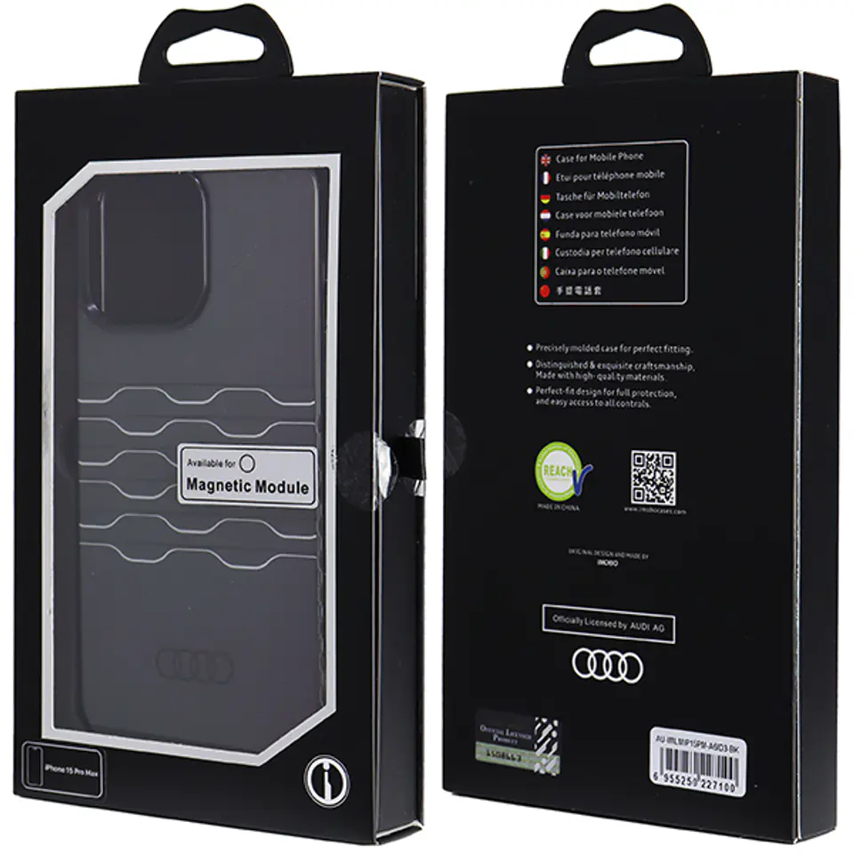 Audi IML MagSafe Case iPhone 15 Pro Max 6.7" czarny/black hardcase AU-IMLMIP15PM-A6/D3-BK