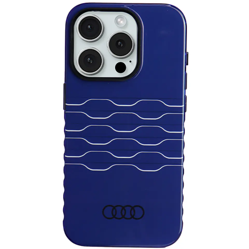 Audi IML MagSafe Case iPhone 15 Pro 6.1" niebieski/navy blue hardcase AU-IMLMIP15P-A6/D3-BE