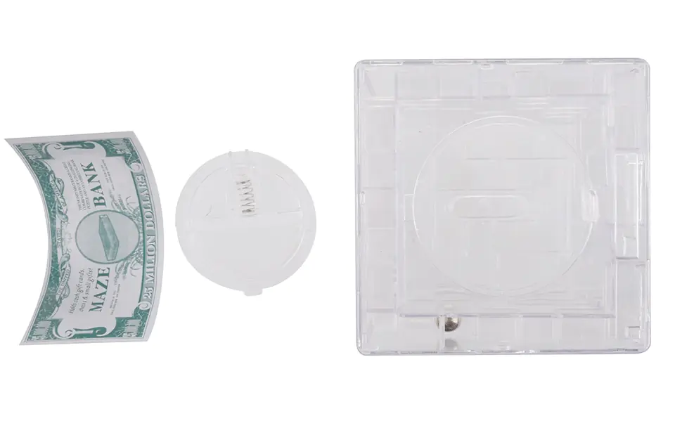 Piggy bank labyrinth puzzle transparent 10cm