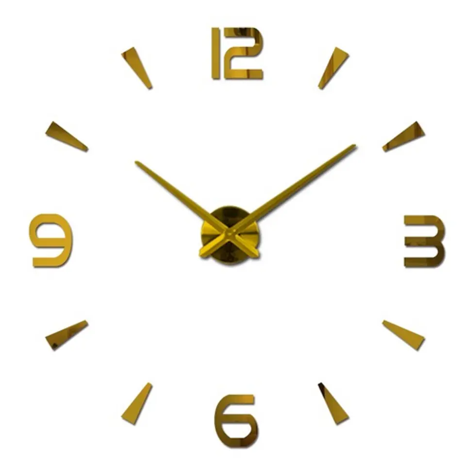 Wall clock large 80-120cm gold 4 digits