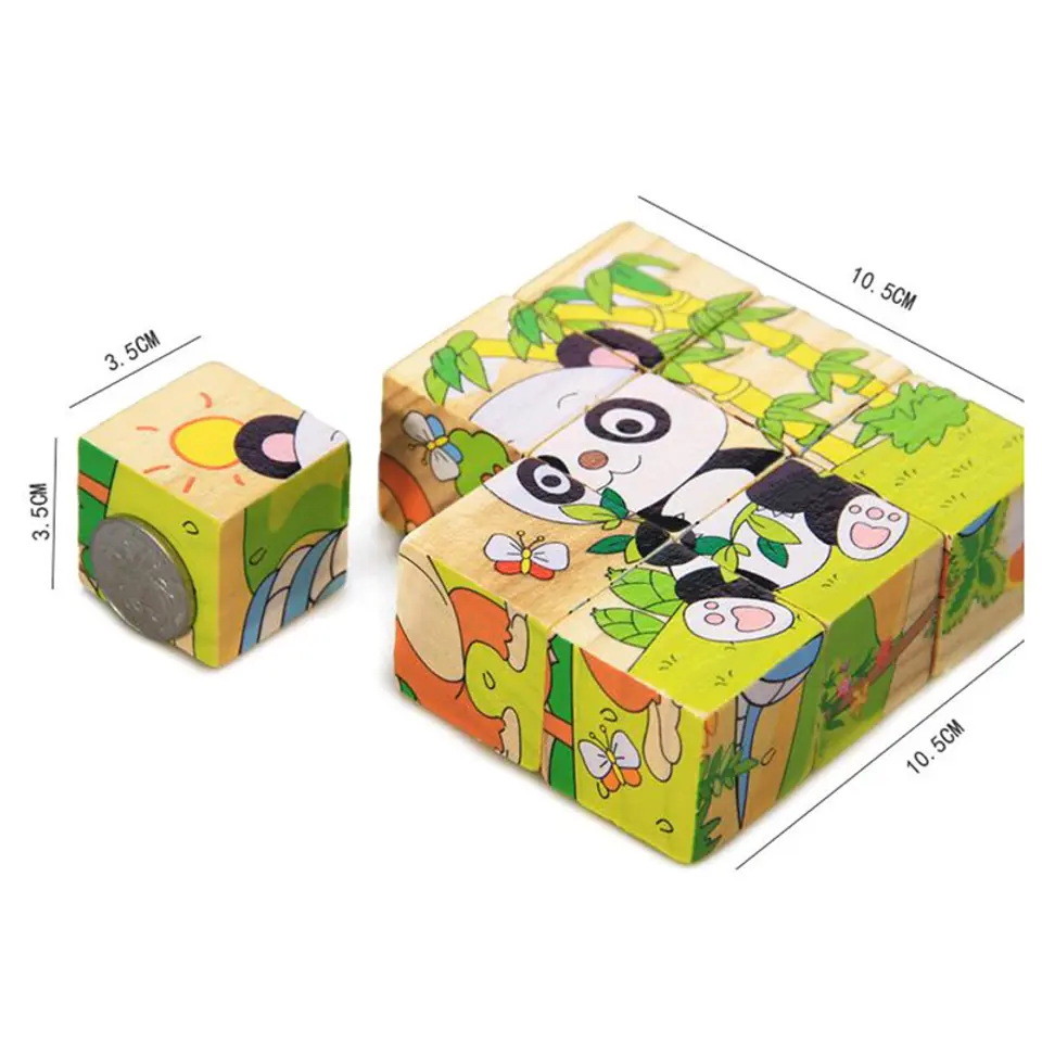 Wooden educational blocks Safari 9el puzzle.