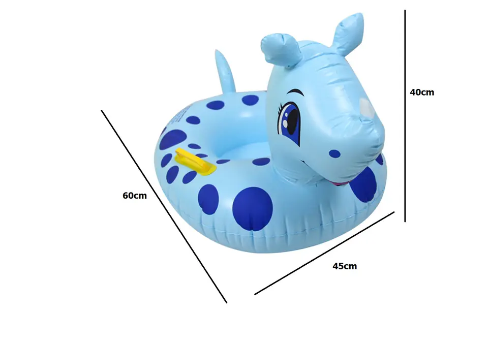 Inflatable mattress pontoon wheel for children rhinoceros