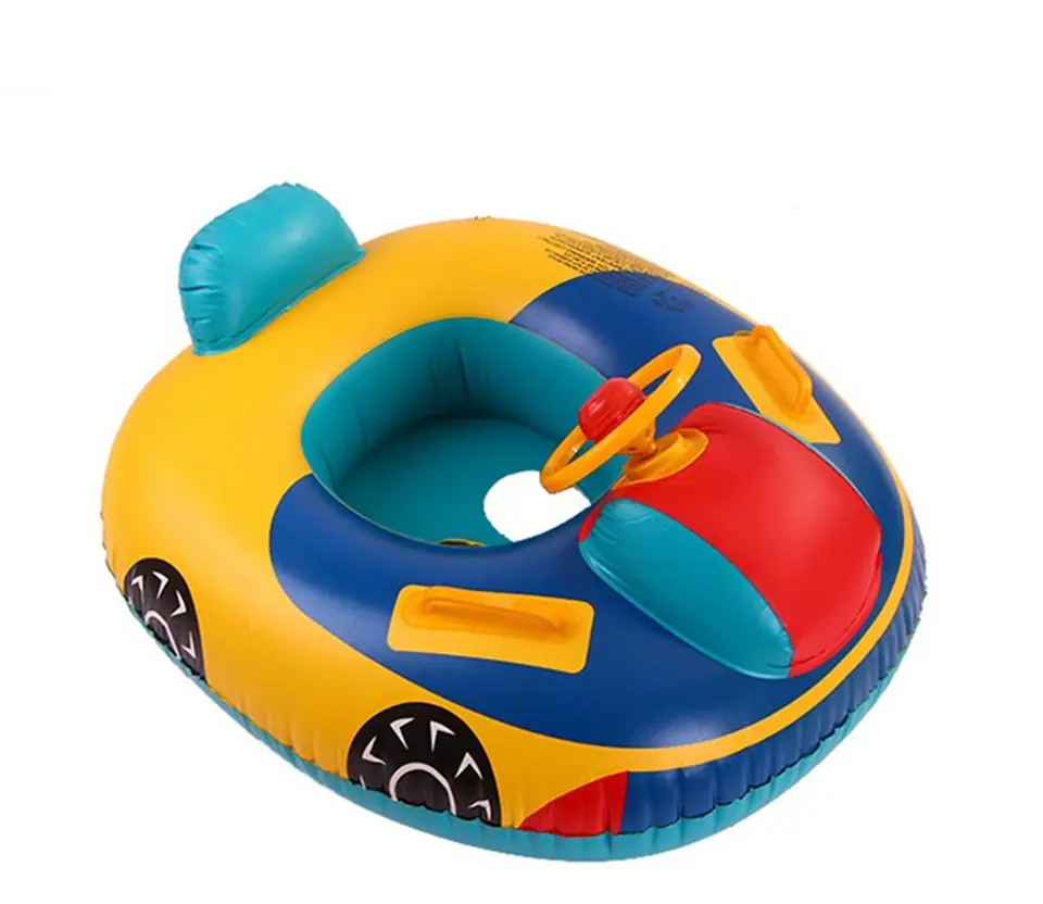 Air mattress pontoon for children with steering wheel