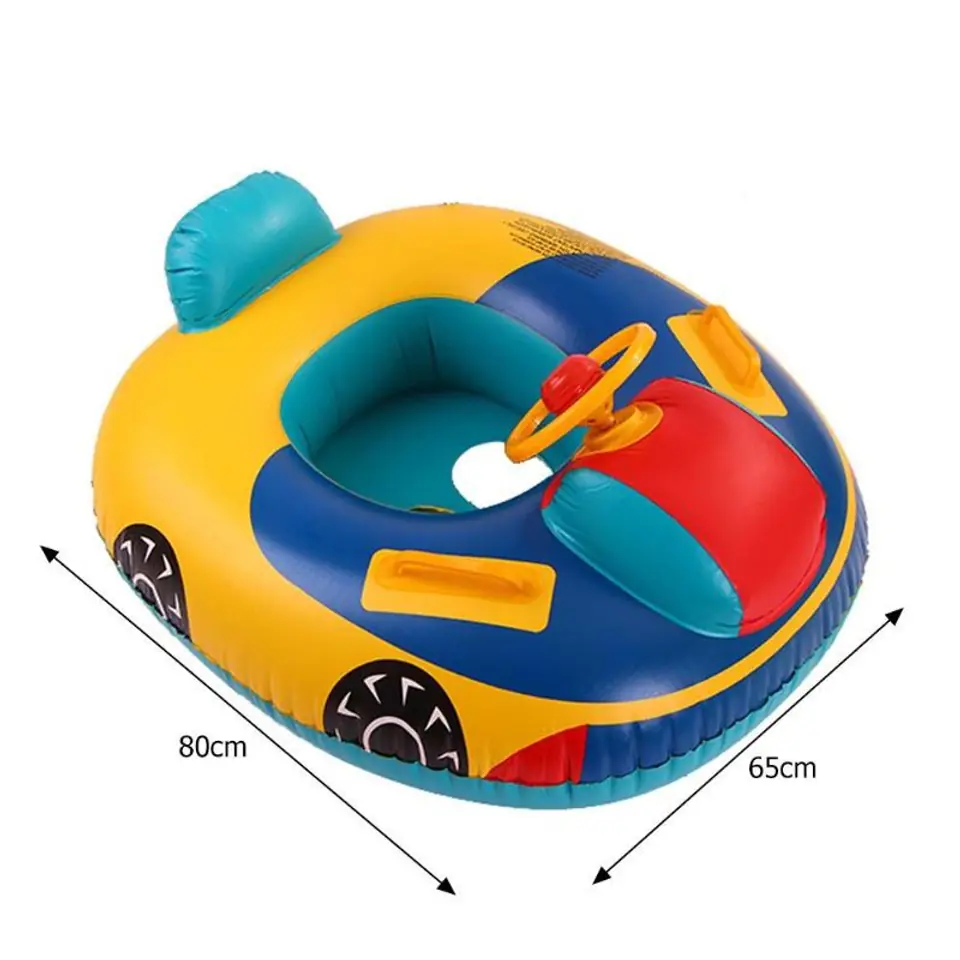 Air mattress pontoon for children with steering wheel