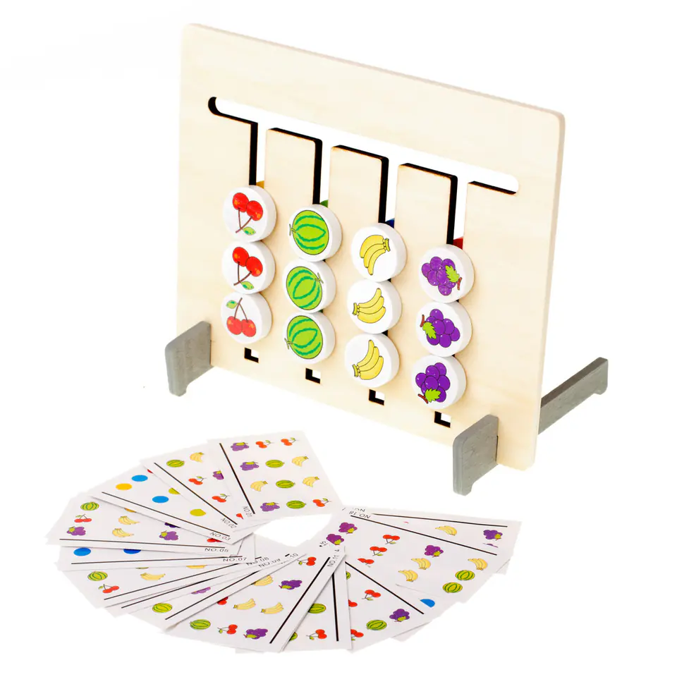 Wooden educational toy match colors montessori fruits