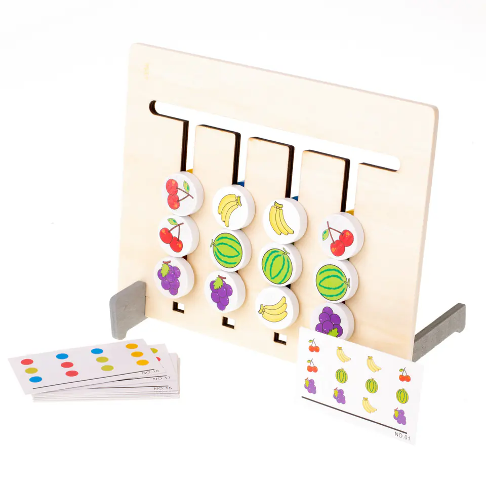 Wooden educational toy match colors montessori fruits