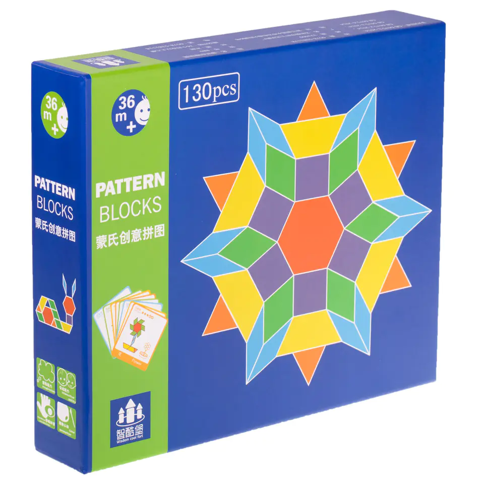 Puzzle montessori wooden shapes 155el.