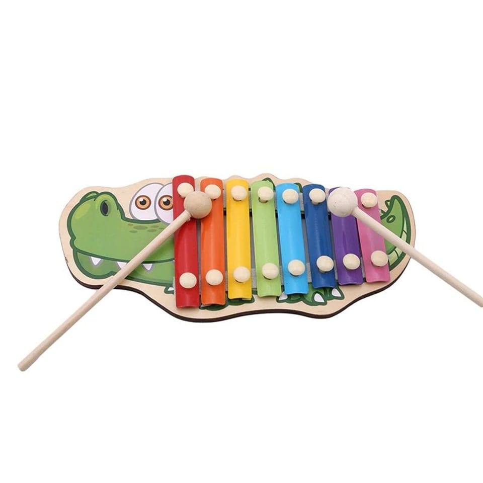 Wooden cymbals colorful for children crocodile