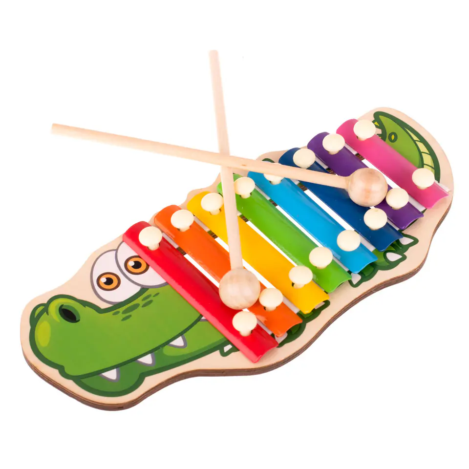 Wooden cymbals colorful for children crocodile