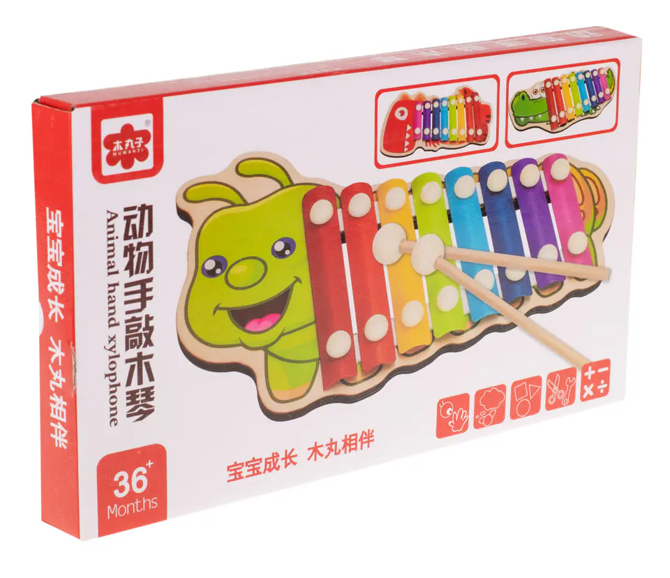 Wooden cymbals colorful for children crocodile