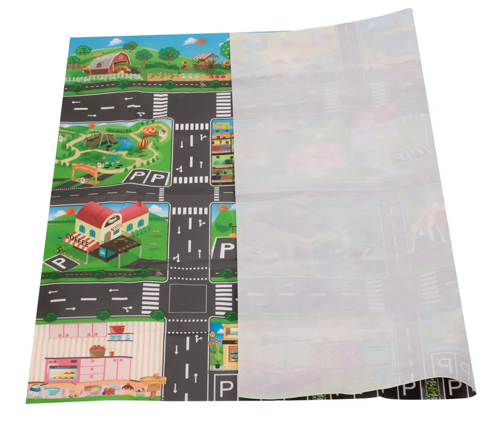 City street play mat + road signs waterproof color 130x100cm