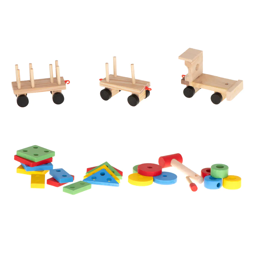 Sorter wooden jigsaw puzzle train locomotive + wagons 30cm