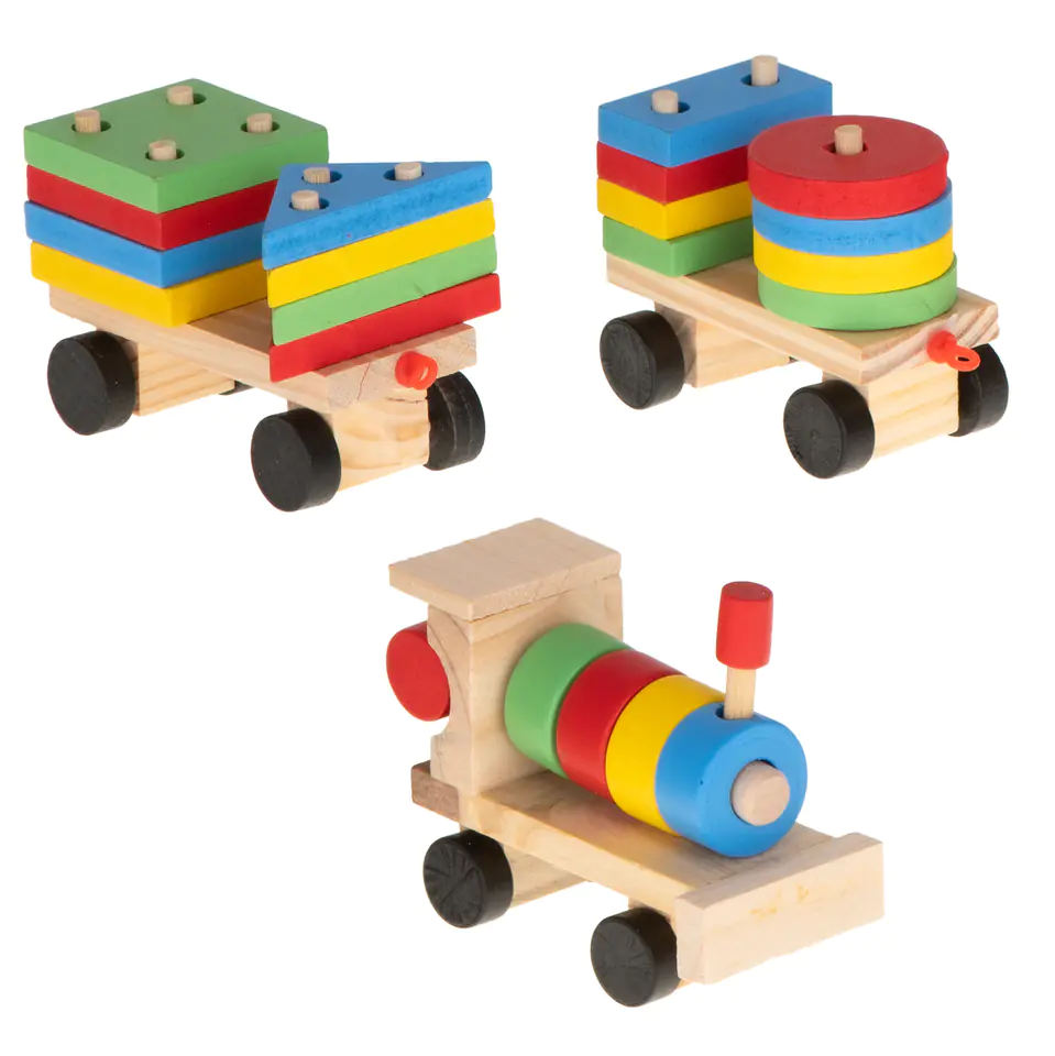 Sorter wooden jigsaw puzzle train locomotive + wagons 30cm