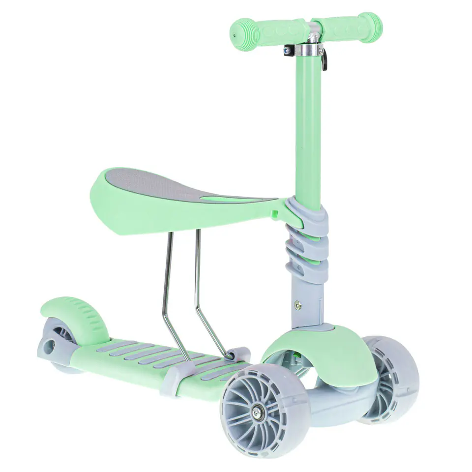 Tricycle scooter with seat balance mint gray LED