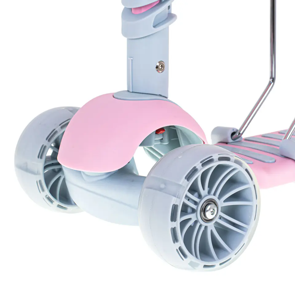 Tricycle scooter with seat 3in1 balance pink LED