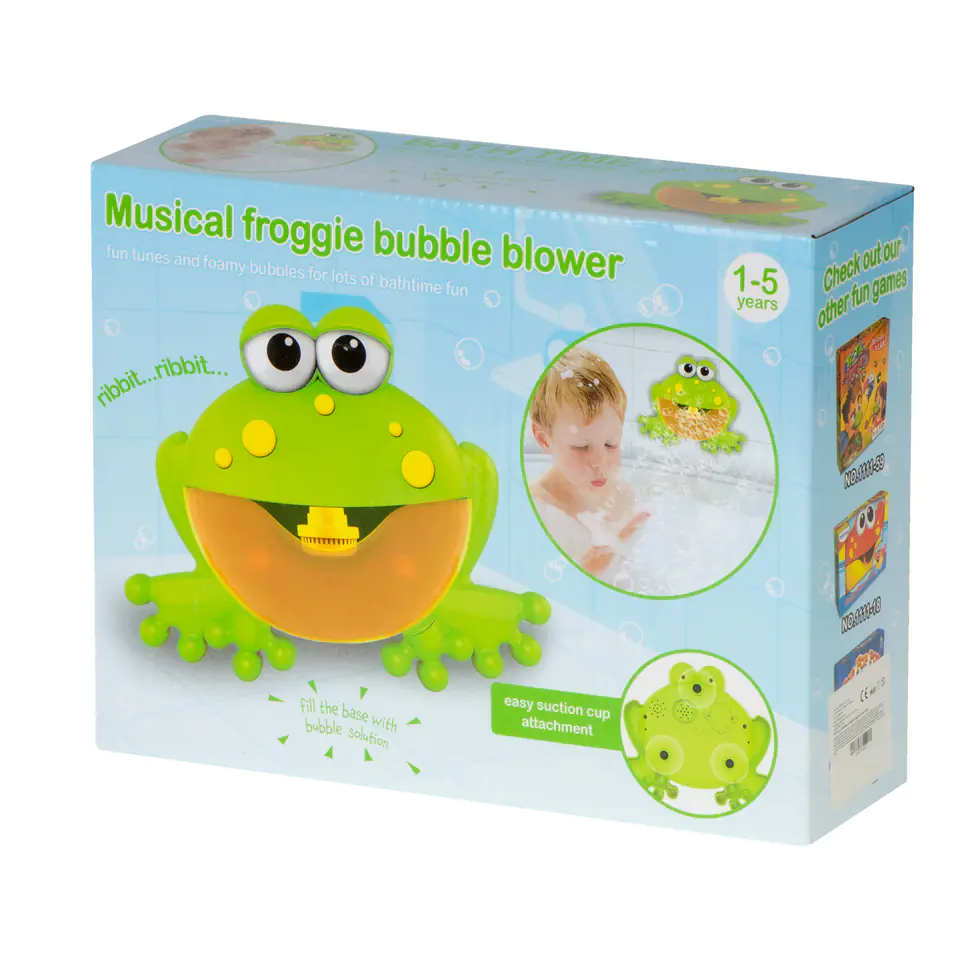 Foam bubble generator toy for bathing frog