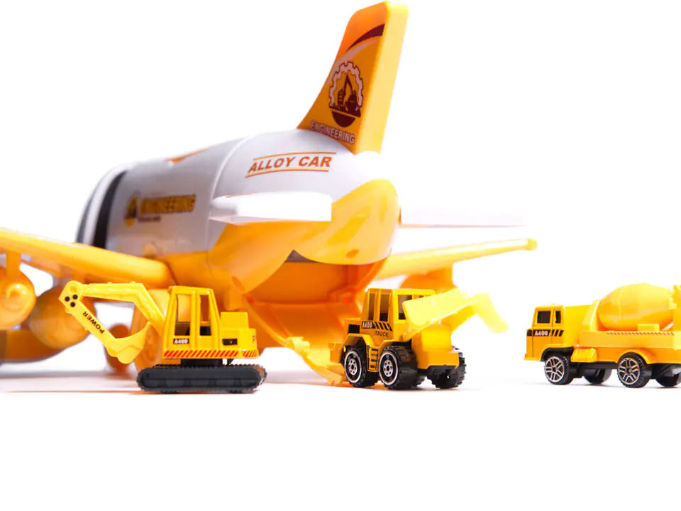 Aircraft transporter + 3 cars construction vehicles