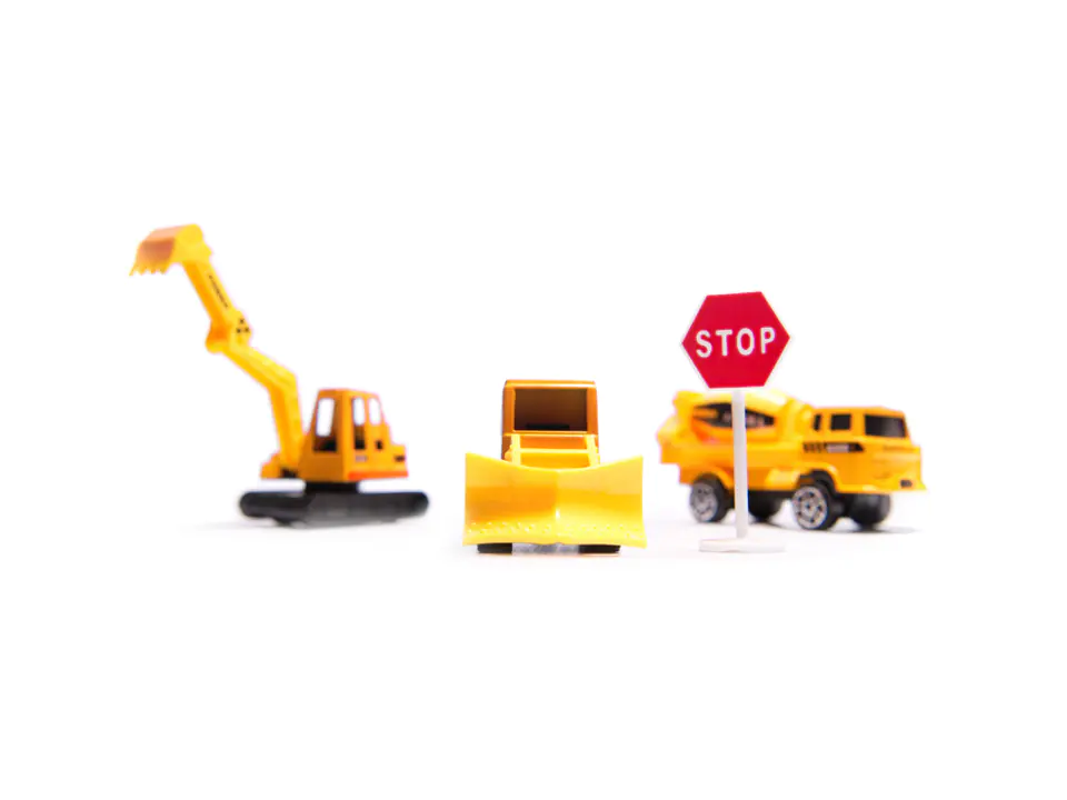 Aircraft transporter + 3 cars construction vehicles