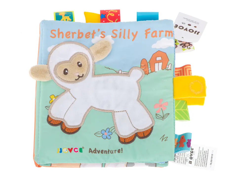 Sensory booklet teether sheep tags