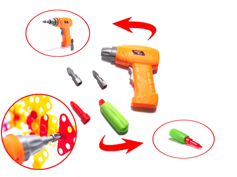 Screwdriver Drill Screws Structural Blocks 261 Pieces