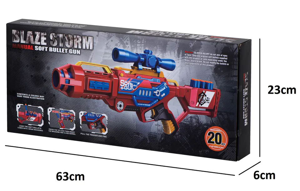 Foam machine arrow rifle Blaze Storm + 20 arrows red