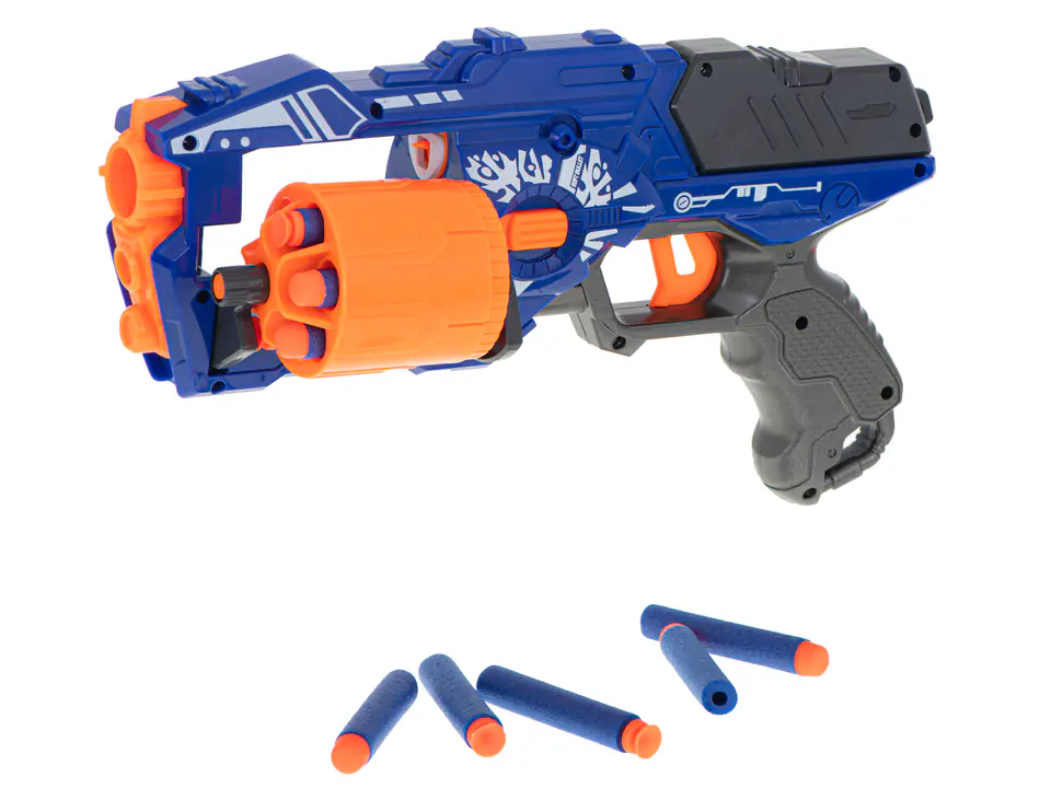 Blaze Storm Foam Cylinder Arrow Gun + 20 Arrows Blue