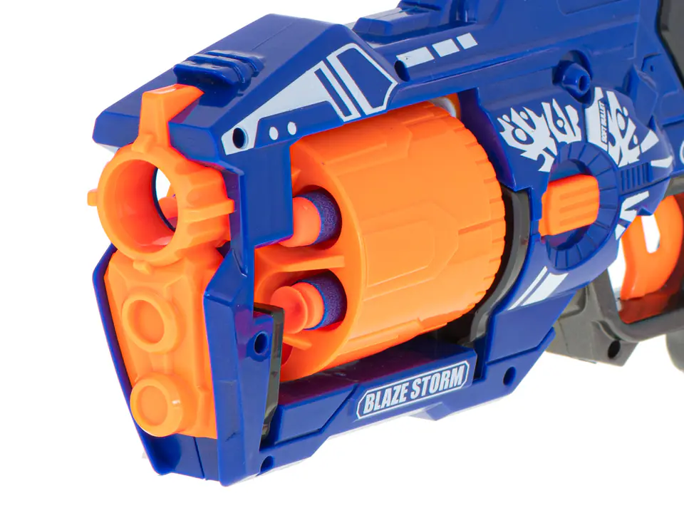 Blaze Storm Foam Cylinder Arrow Gun + 20 Arrows Blue