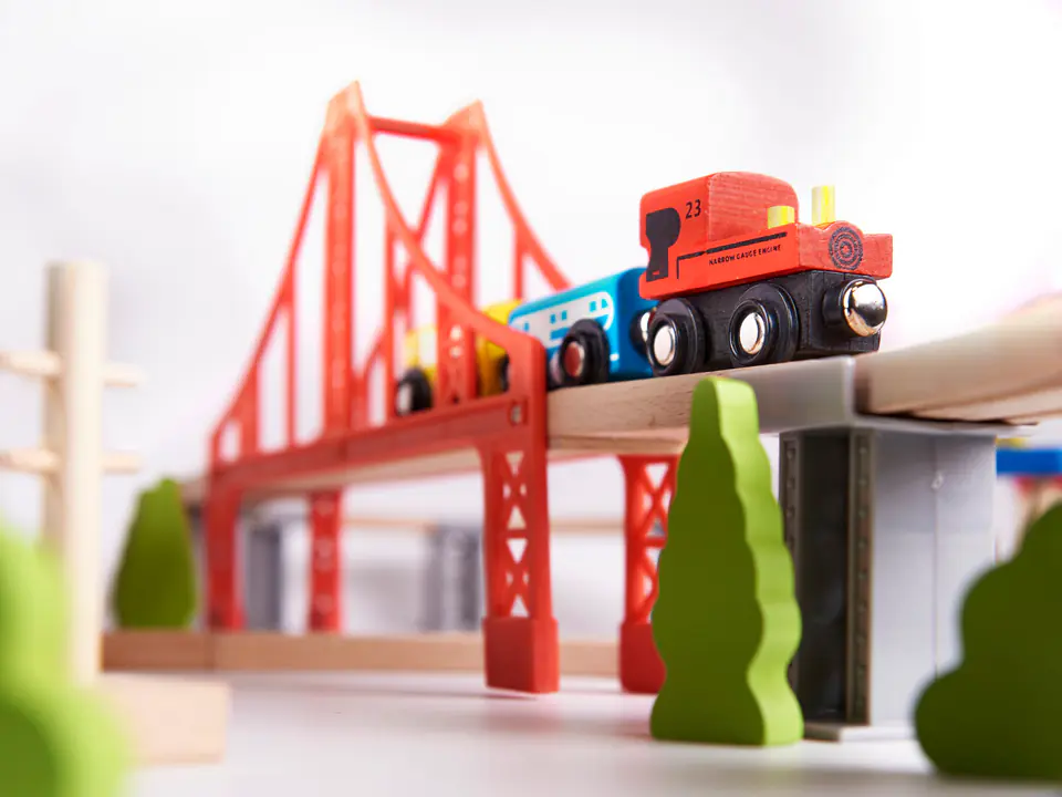 Wooden railway train car track + 70el