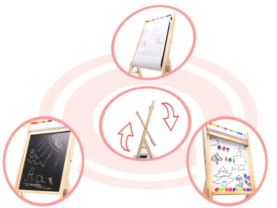 Chalk magnetic board + paper abacus 90cm