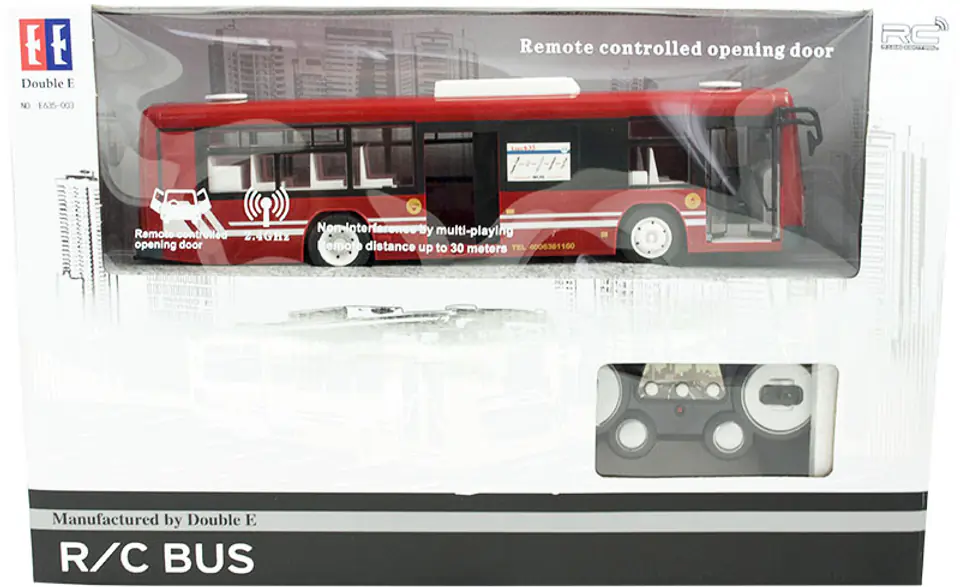 RC Remote Controlled Bus with Door Red
