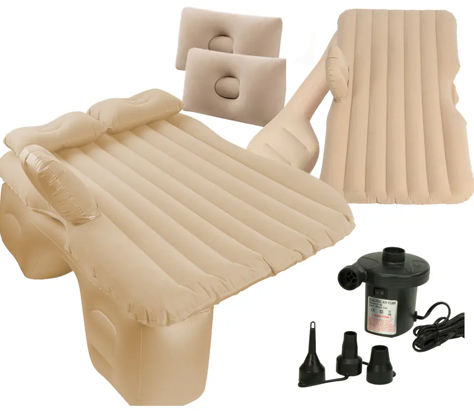 Mattress bed for car cars inflatable + pump beige