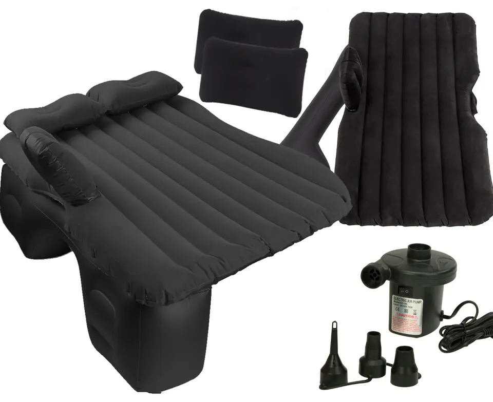 Mattress bed for car car air + pump black