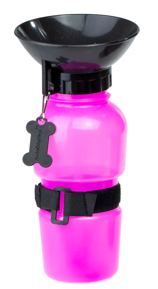 Tourist bottle for dog water bottle bowl 500ml pink