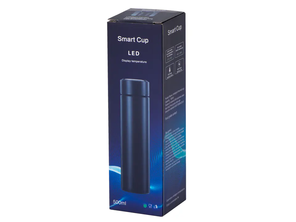 Thermal mug smart LED thermos 500ml black