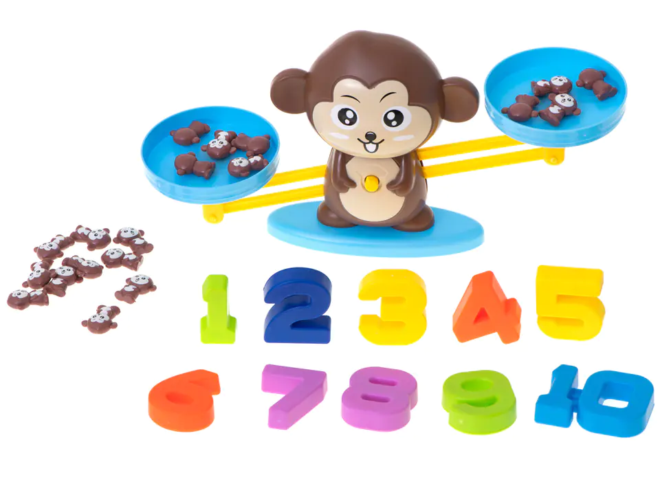 Weighing pan educational learning to count monkey large