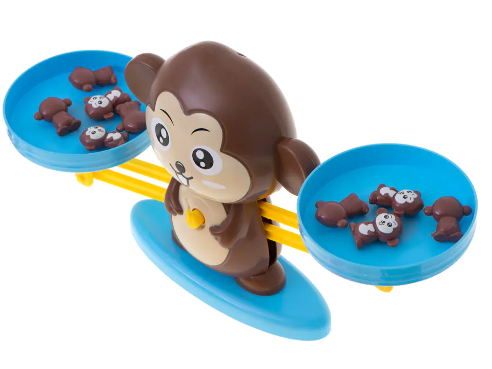 Weighing pan educational learning to count monkey large