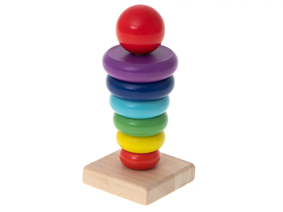 Pyramid wooden tower rainbow sorter 13cm