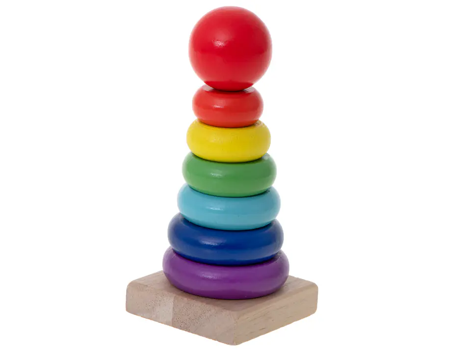 Pyramid wooden tower rainbow sorter 13cm