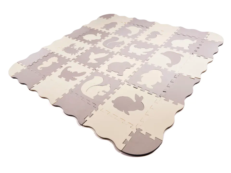 Foam puzzle mat / playpen for children 36el. grey-ecru